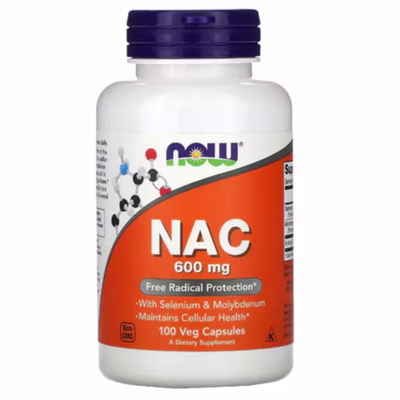 Nac N-acetyl Cysteine N-acetilcisteina 600mg 100 Capsulas Now Foods