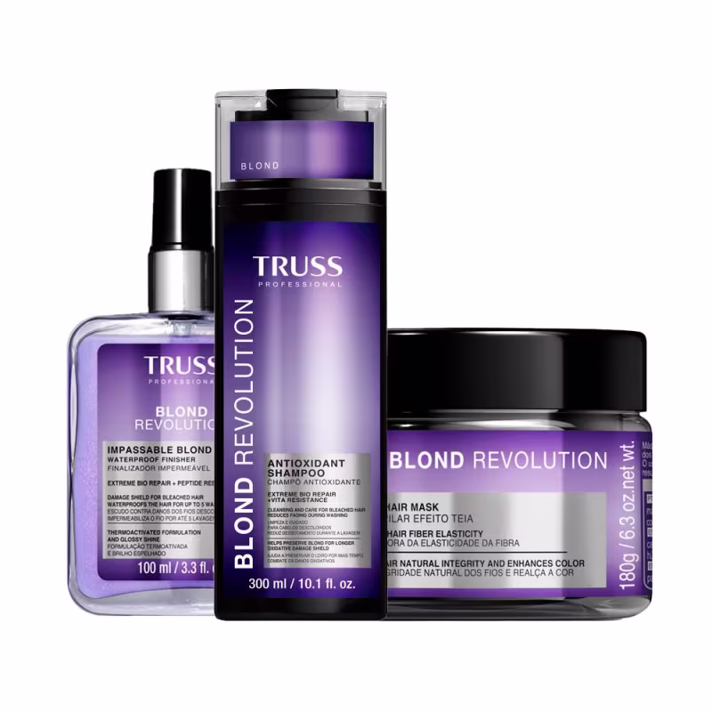 Kit Truss Blond Revolution - Shampoo Antioxidante 300ml + Máscara 180g + Finalizador 100ml