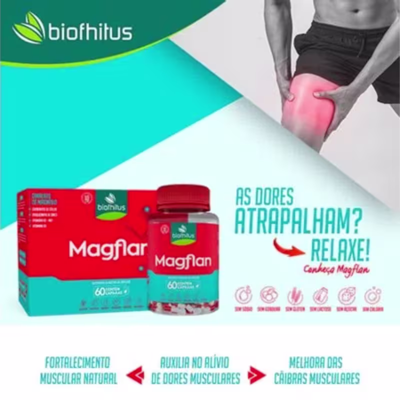 Kit Biofhitus Magflan Dimalato de Magnésio Trio, 3 produtos.