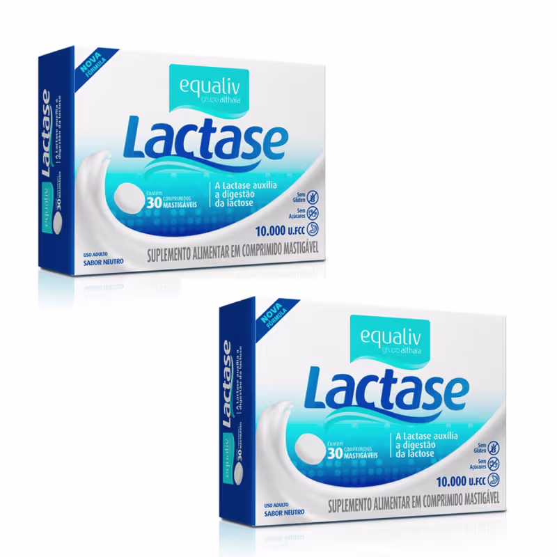 Kit C2 Lactase 10.000 30 Comprimidos Mastigáveis - Equaliv