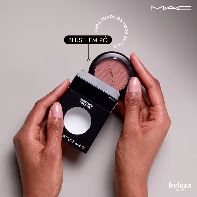 Blush em pó
Para todos os tipos de pele