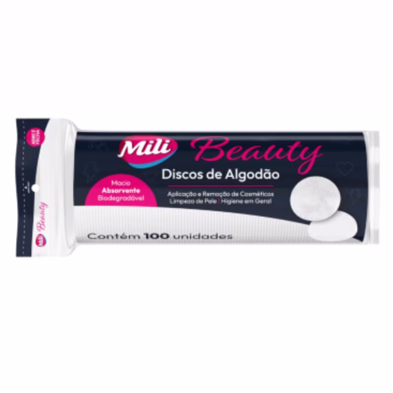 Algodão Disco Facial Mili Beauty C/100 Unidades