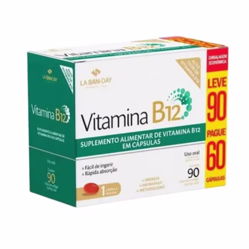 Kit C2 Vitamina B12 Cápsulas P/Metabolismo C90 - La San Day