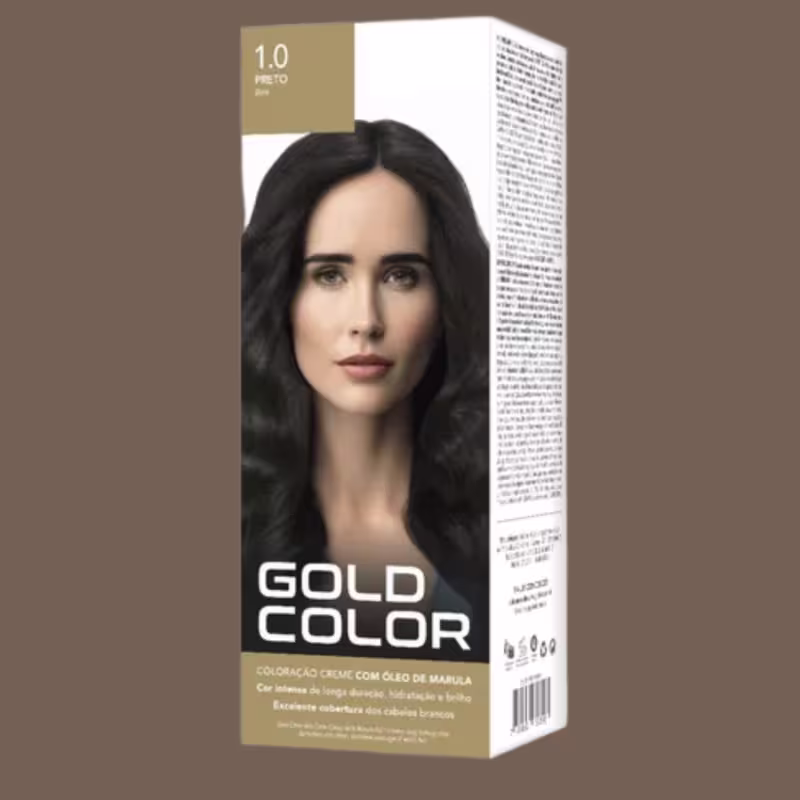 Tintura Capilar Gold Color 1.0 Preto Coloração
