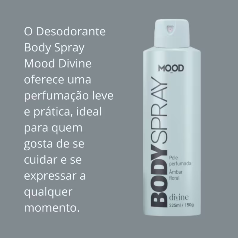 Body Spray Aeroflex MyHealth Mood Divine Âmbar Floral, 225ml.