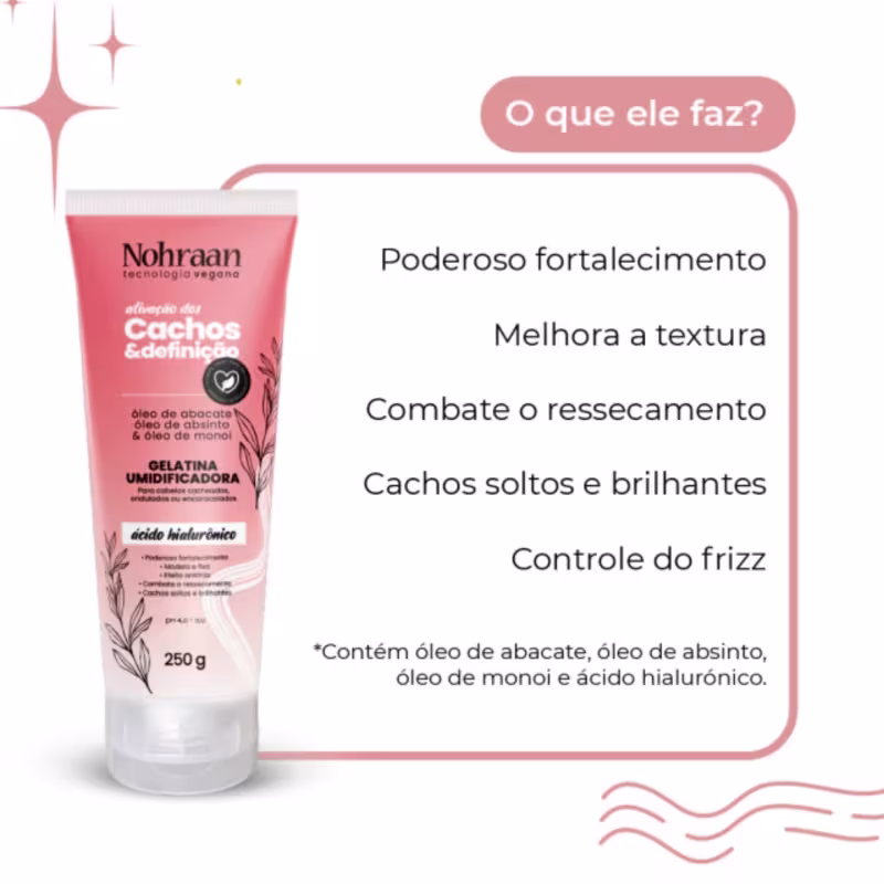 Nohraan Gelatina Umidificadora 250G Cachos Abacateabsinto