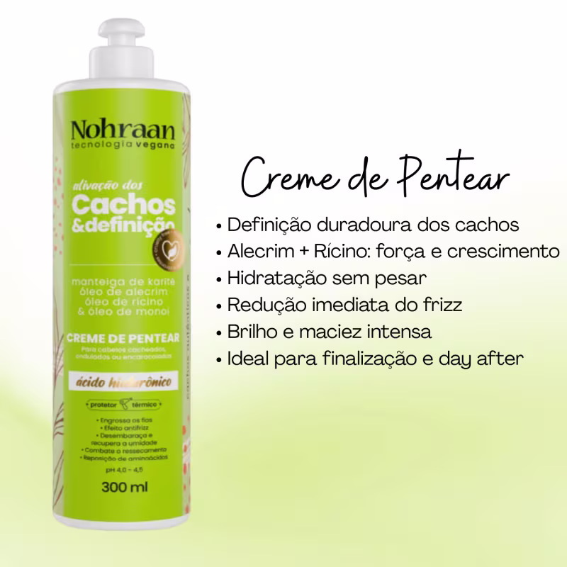Nohraan Cr Pentear 300Ml Cachos Alecrim