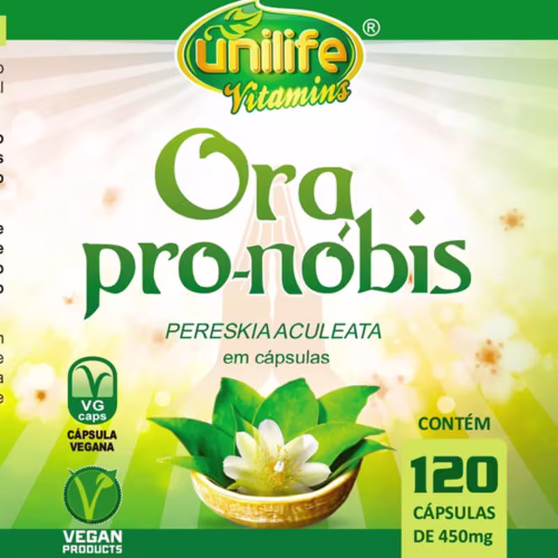 Ora Pro Nóbis 450mg Unilife 120 Cápsulas Sabor Sem sabor
