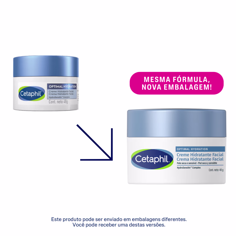 Cetaphil Optimal Hydration com Ácido Hialurônico - Creme Hidratante Facial 48g
