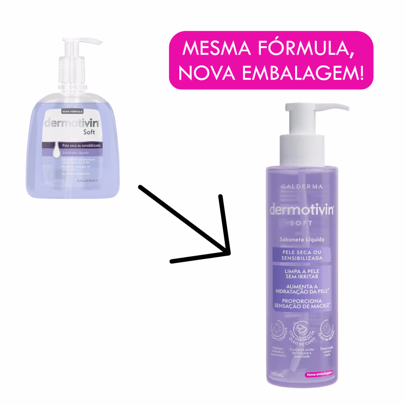 Dermotivin Soft Pele Seca ou Sensibilizada - Sabonete Líquido Facial 300ml