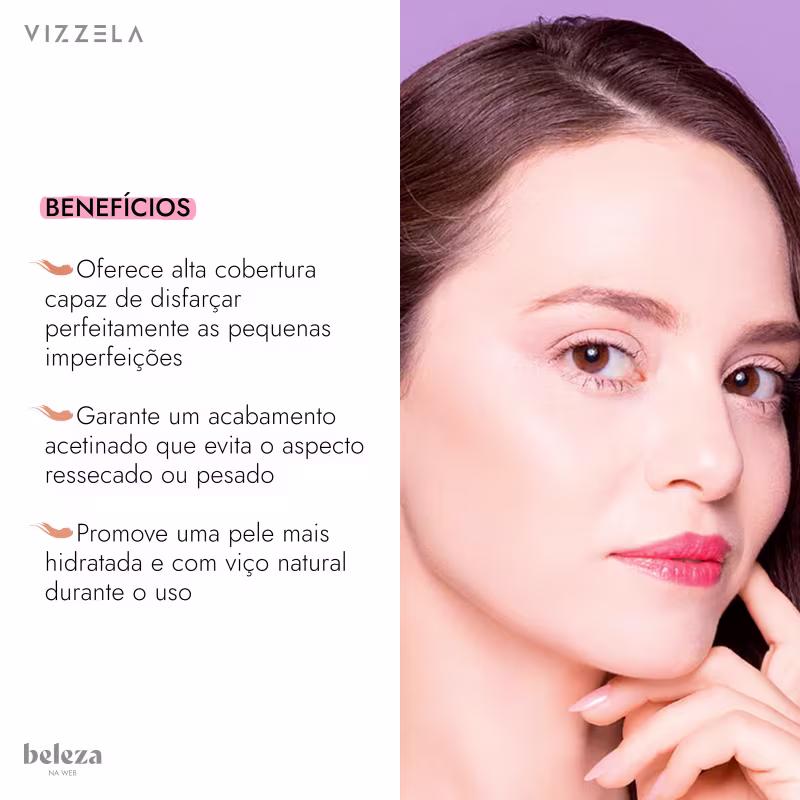 Oferece alta cobertura capaz de disfarcar perfeitamente as pequenas imperfeições. Garante um acabamento acetinado que evita o aspecto ressecado ou pesado. Promove uma pele mais hidratada e com viço natural durante o uso.