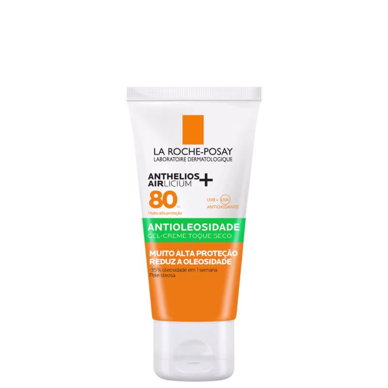 Embalagem do Protetor Solar Anthelios Airlicium FPS 80, da marca La Roche-Posay.