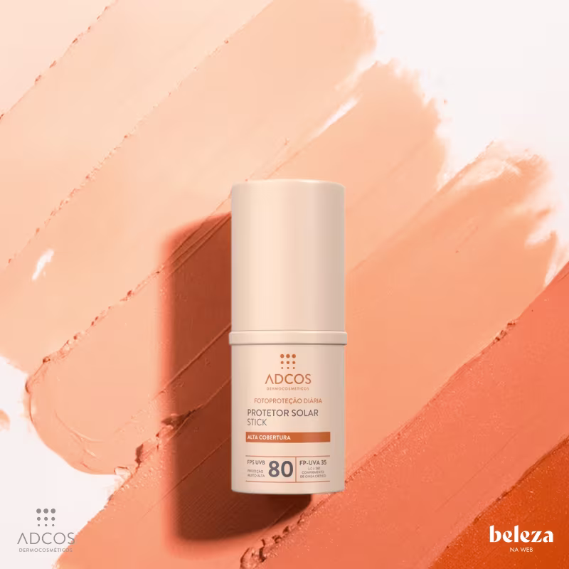 Adcos Fotoproteção Diária Stick FPS80 Bronze - Protetor Solar Facial com Cor 17g