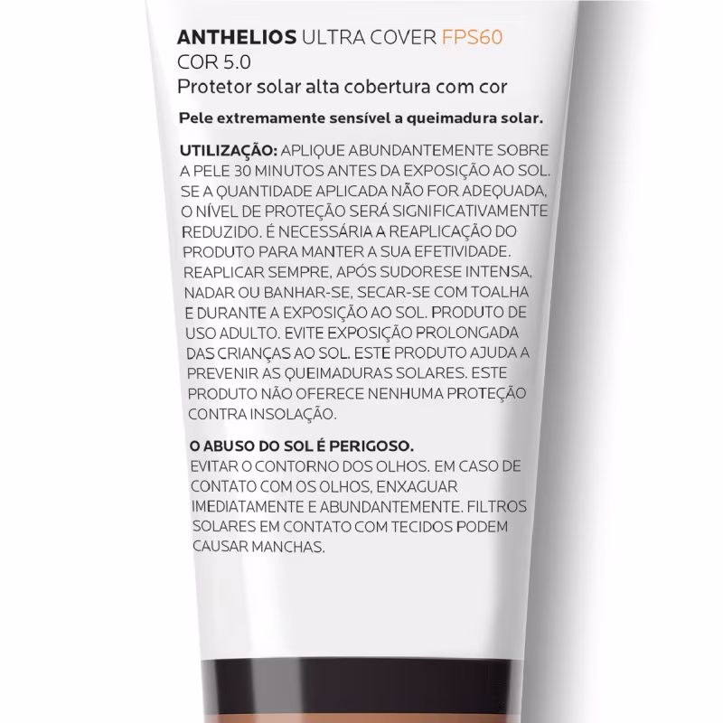 La Roche-Posay Anthelios Ultra Cover Cor 5.0 FPS60 - Protetor Solar Facial Com Cor 30g