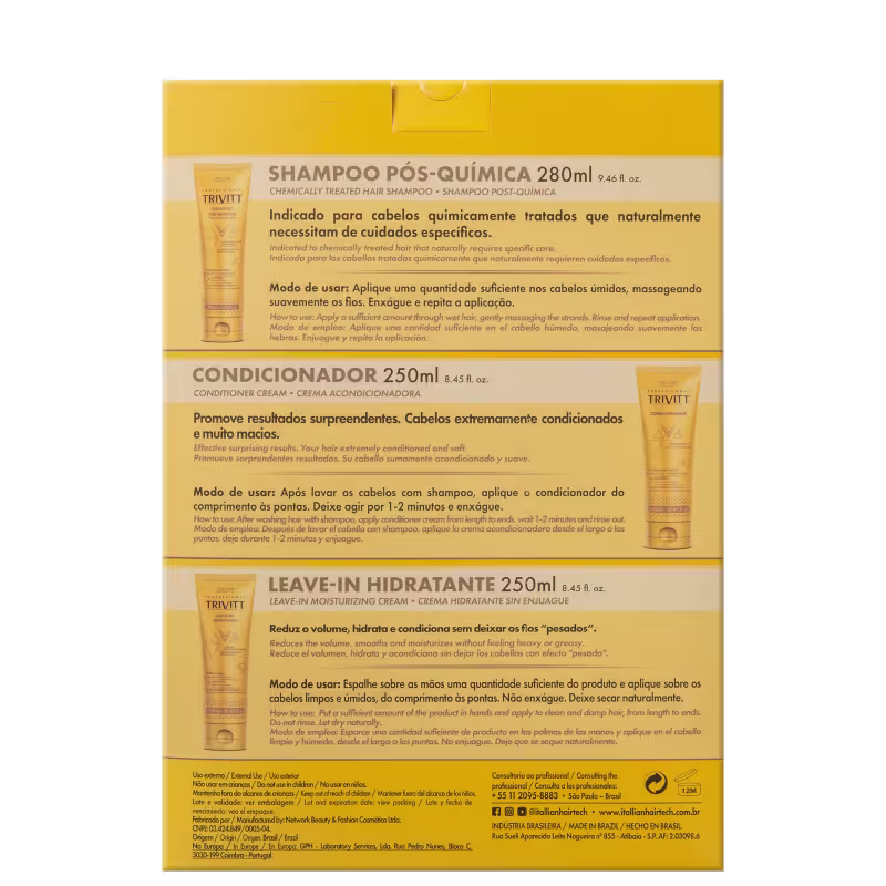 Kit Itallian Hairtech Trivitt Home Care (3 Produtos)