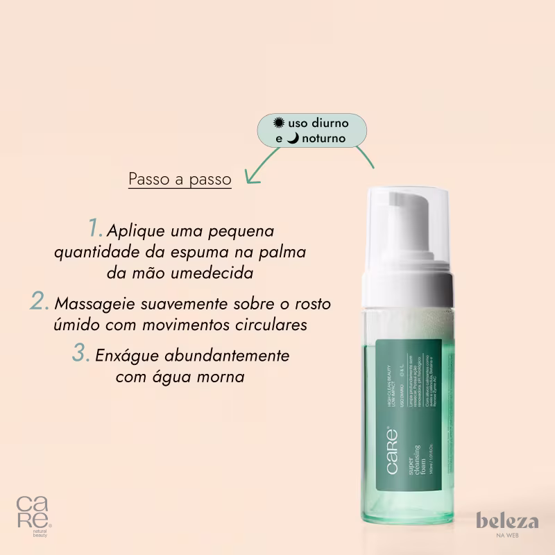 CARE Natural Beauty Super Cleansing Foam - Espuma de Limpeza Facial 120ml