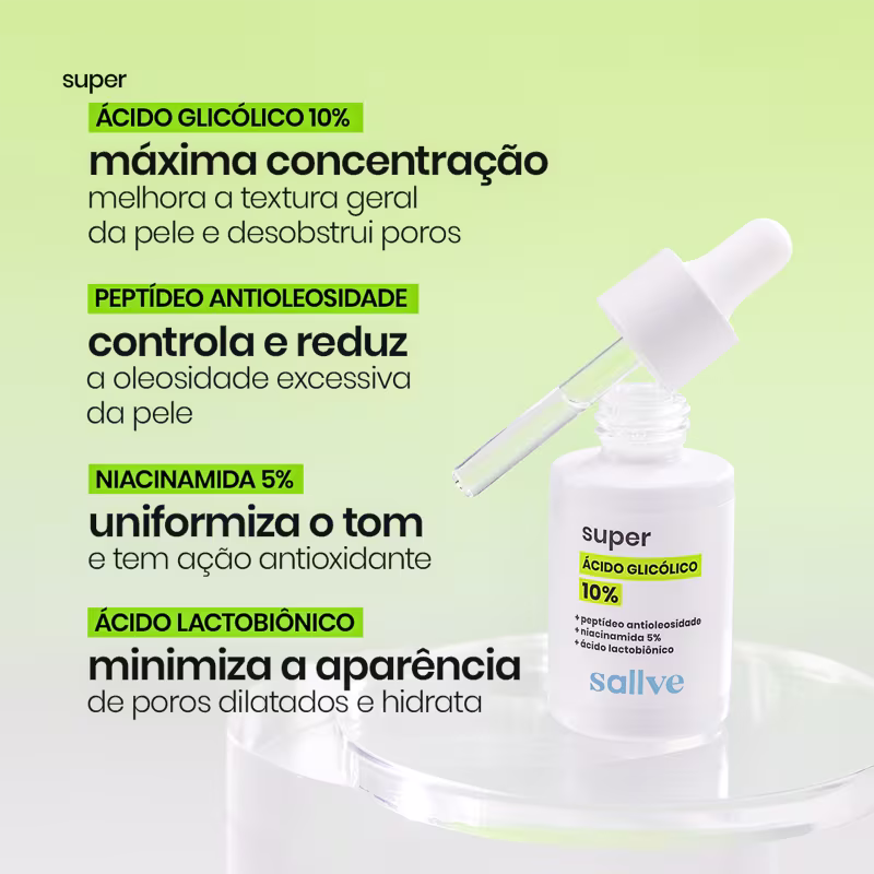 A imagem mostra o produto e informações de ação dele na pele.