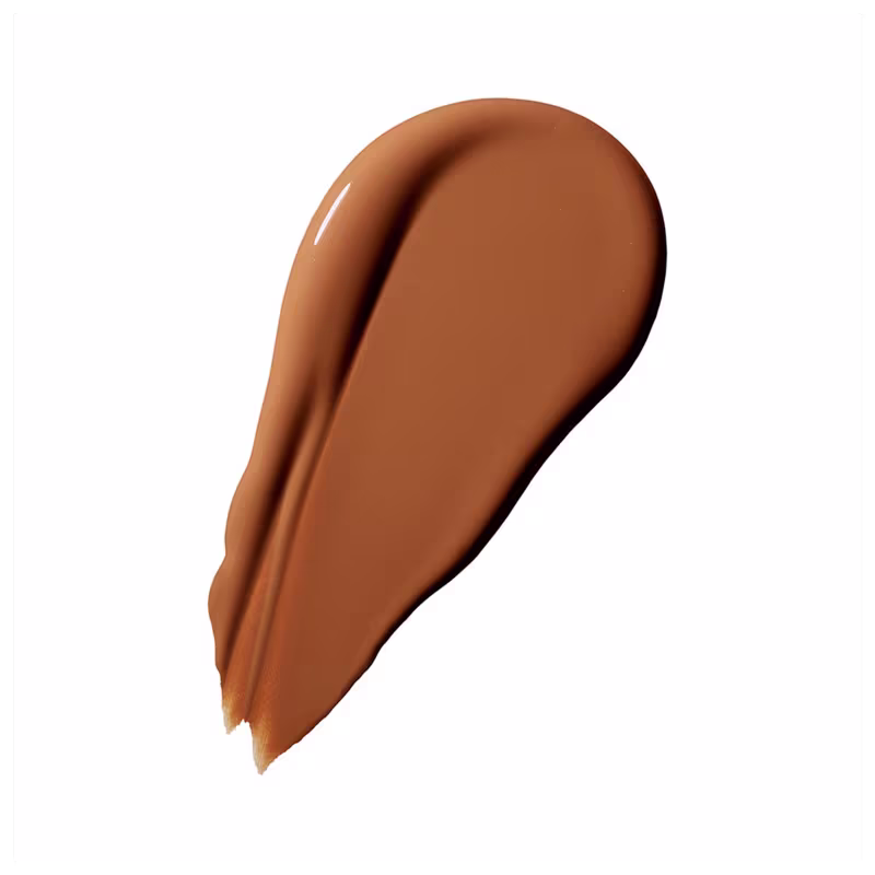 A imagem traz uma amostra do tom marrom encontrado no corretivo e como é a consistência do produto.