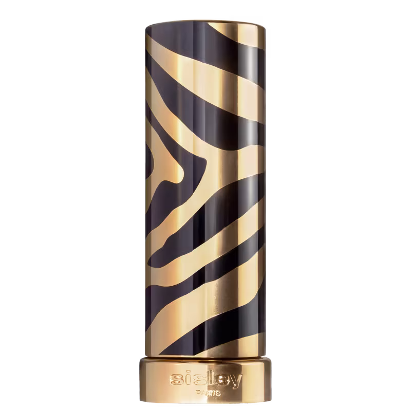 A imagem mostra o batom, com a tampa, fechado.