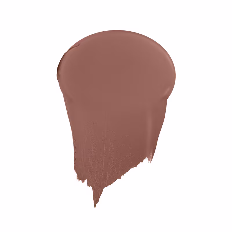 O produto é apresentado como uma amostra de cor em formato oval, permitindo visualizar a textura e pigmentação intensa.