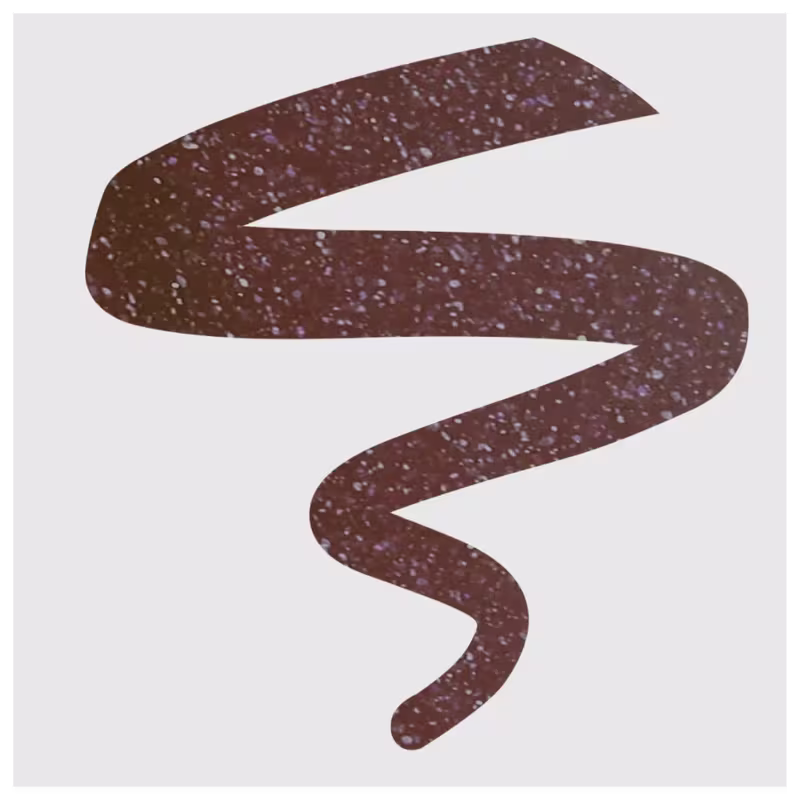 A imagem apresenta amostra do produtos com espiral marrom escura e partículas de brilho.