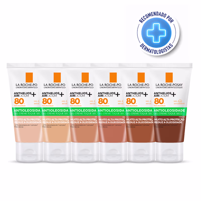 A imagem mostra as 6 bisnagas com as 6 cores disponíveis dos protetores.