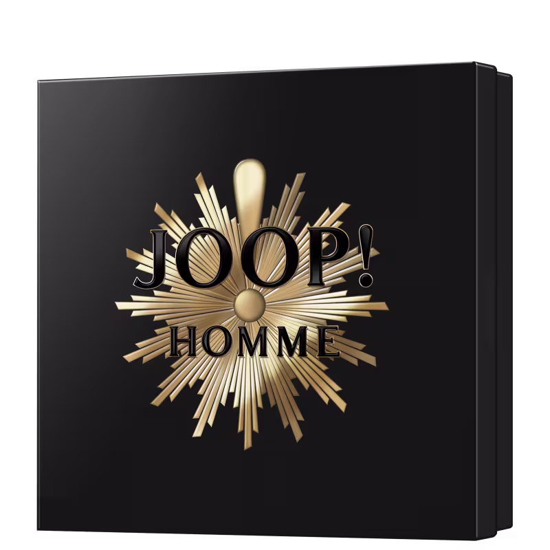 A imagem mostra uma caixa presenteável preta com detalhes dourados.