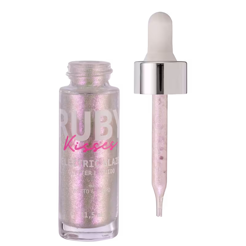 Glitter Líquido Eletric Glaze, da marca Ruby Kisses.