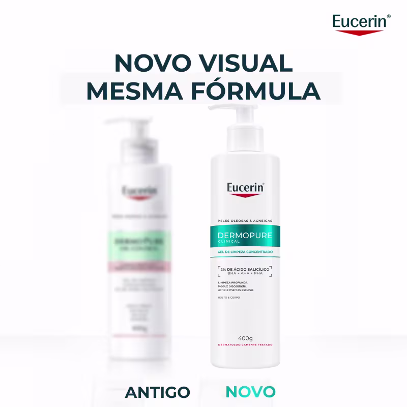 Eucerin DermoPure Oil Control Concentrado - Gel de Limpeza Facial Antiacne 400g