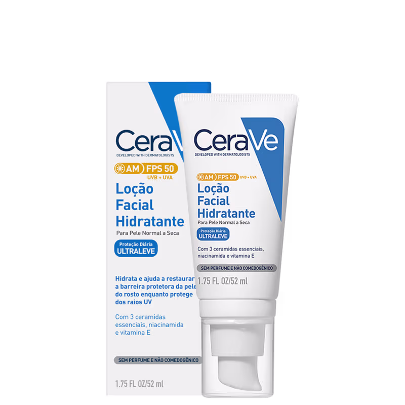 Loção Facial Hidratante CeraVe Ultraleve AM FPS50, 52ml.