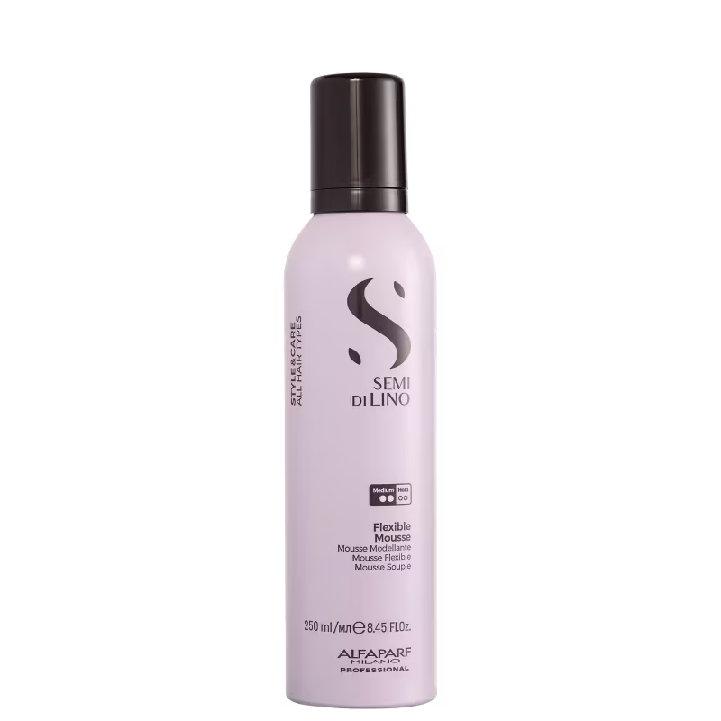 Mousse Capilar Semi di Lino Style&Care Fixação Média, da marca Alfaparf.