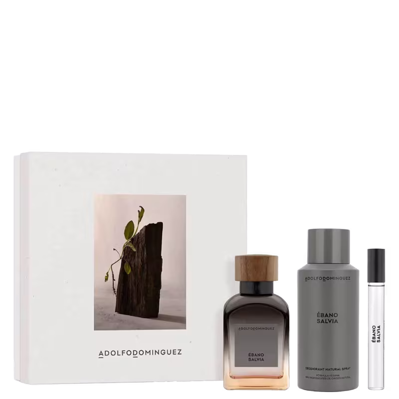 Conjunto Ébano Salvia Adolfo Dominguez Masculino Eau de Parfum 120ml + Eau de Parfum 10ml + Desodorante 150ml