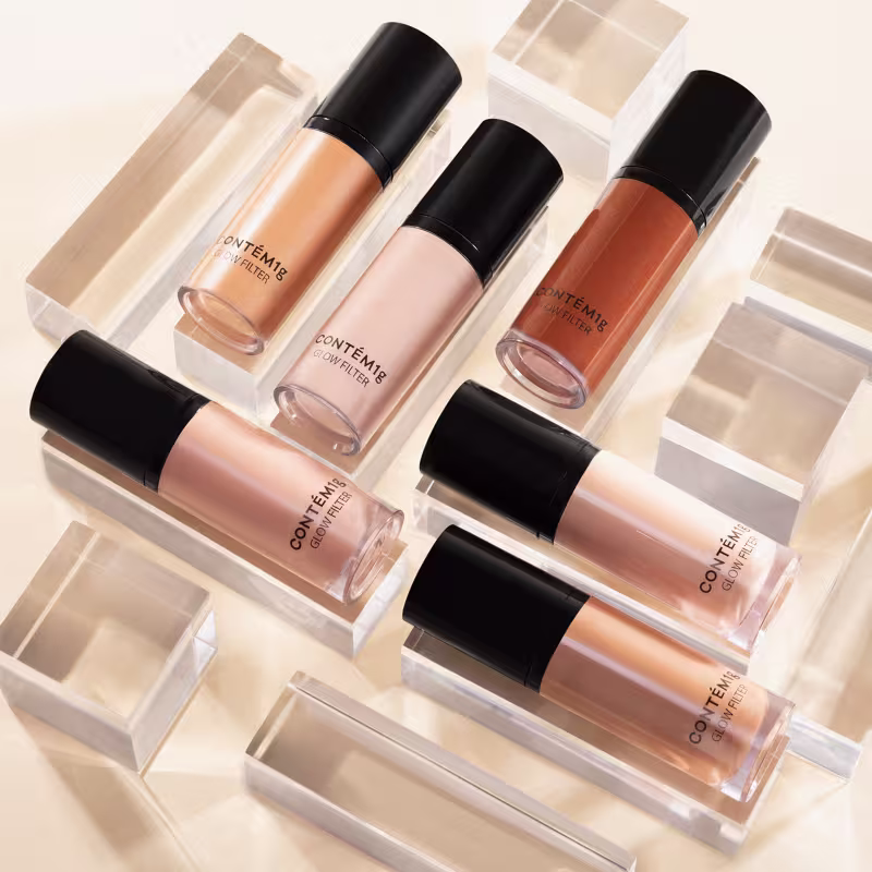 As seis cores disponíveis do Booster iluminador facial Glow Filter Contém1g