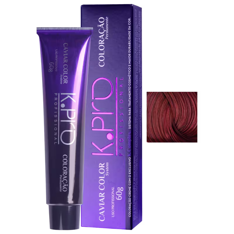 K.Pro Caviar Color 6.66 Louro Escuro Vermelho Intenso - Coloração 60g