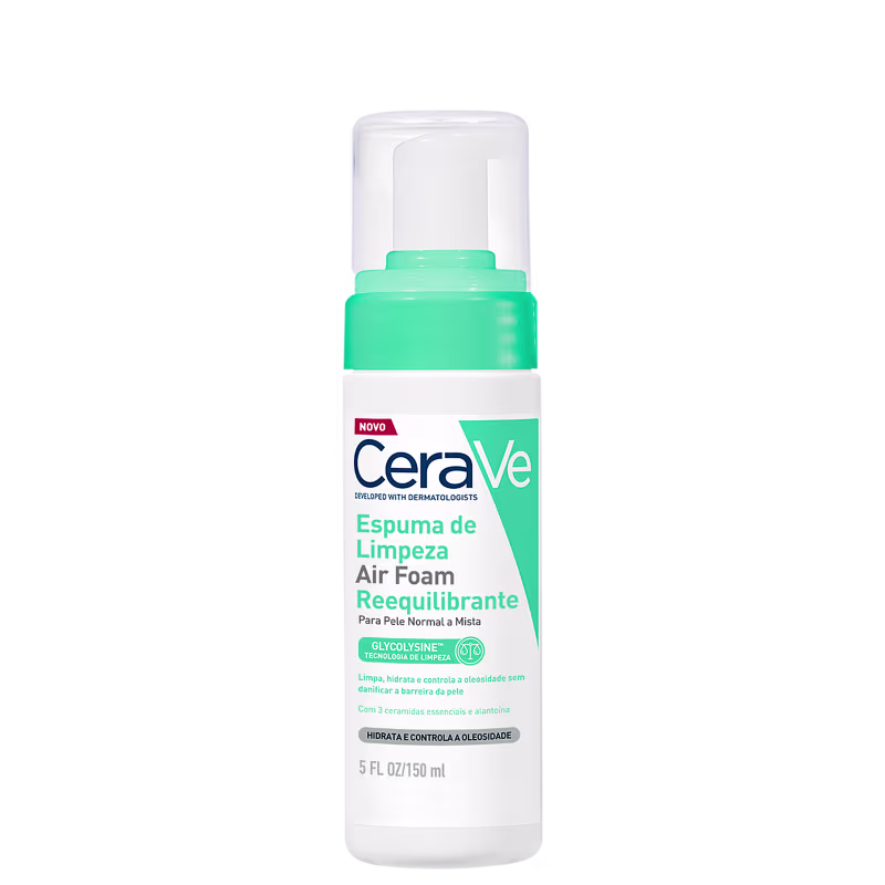 Espuma de Limpeza Facial CeraVe Air Foam Reequilibrante, 150ml.