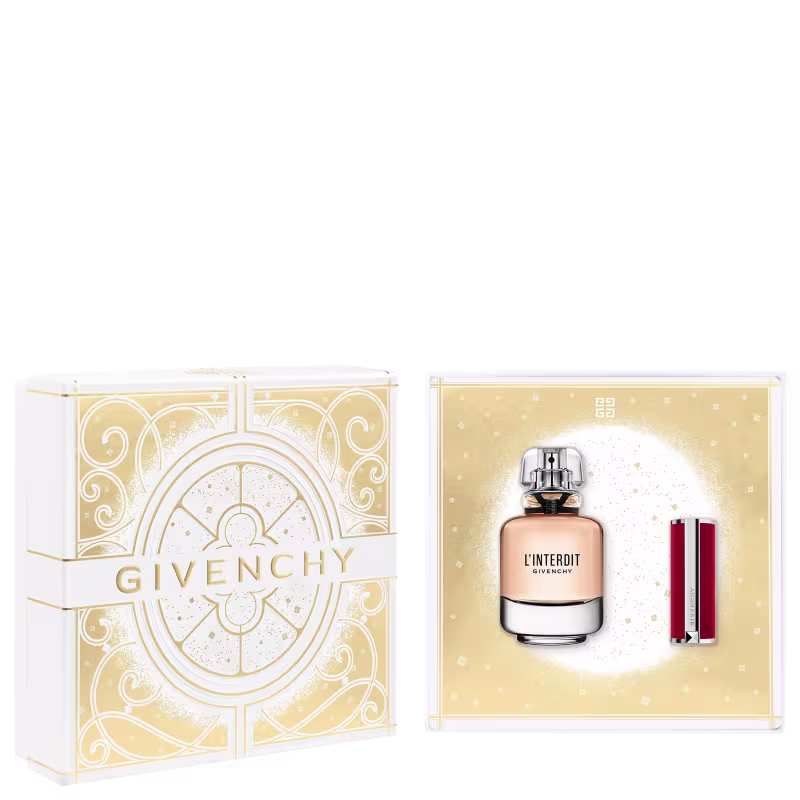 Conjunto L'Interdit Givenchy EDP 80ml + Le Rouge Deep Velvet N37 3,4g.