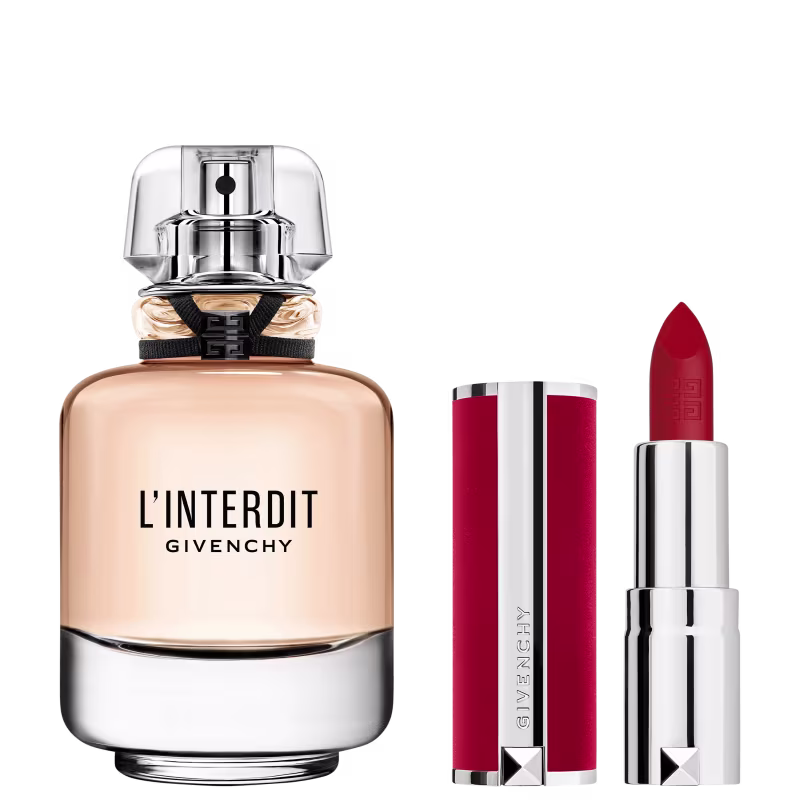 Conjunto L'Interdit Givenchy EDP 80ml + Le Rouge Deep Velvet N37 3,4g.