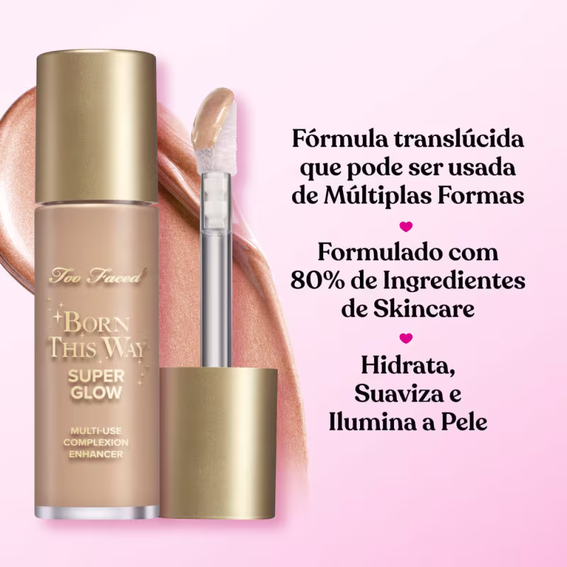 Too Faced Born This Way Super Glow Golden Mocha - Iluminador Líquido Multifuncional 30ml