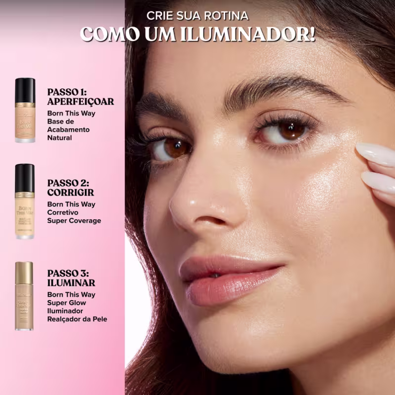Too Faced Born This Way Super Glow Golden Mocha - Iluminador Líquido Multifuncional 30ml