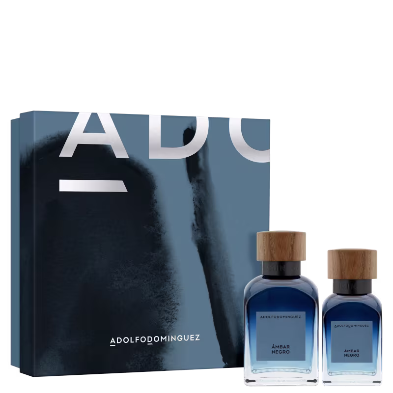 Conjunto Ambar Negro Adolfo Dominguez Masculino - Perfume Eau de Parfum 120ml + Perfume Eau de Parfum 60ml