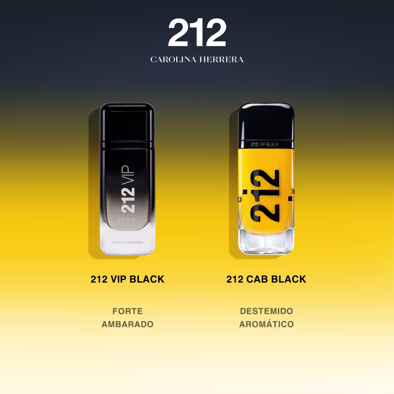 Perfume 212 VIP Black 212 Cab Edição Limitada Carolina Herrera Masculino, 100ml.