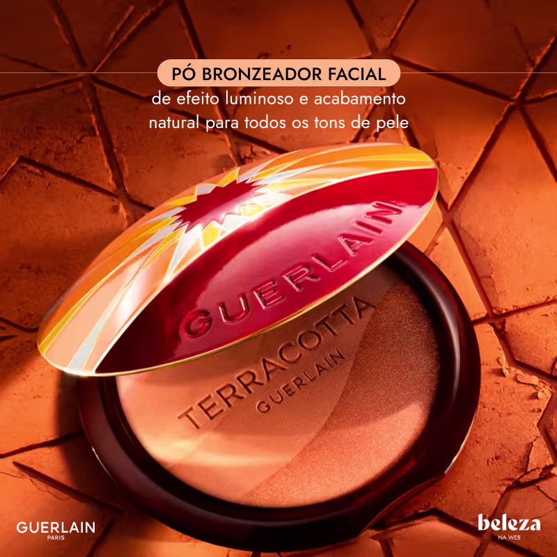 Pó bronzeador facial de efeito luminoso e acabamento natural para todos os tons de pele.