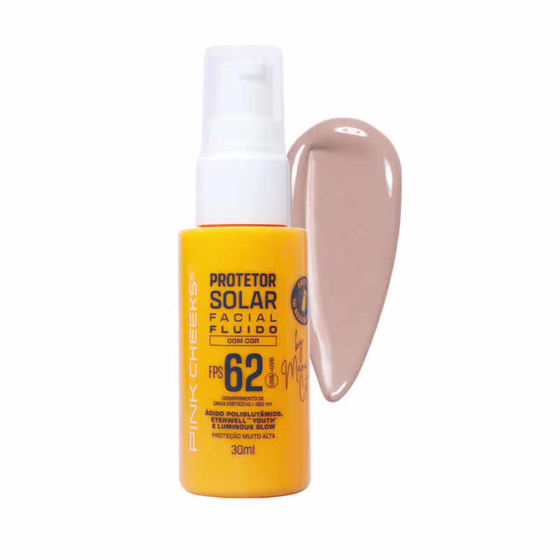 Pink Cheeks by Manu Cit FPS 62 FPUVA 35 Cor 10 - Protetor Solar Facial Fluido 30ml