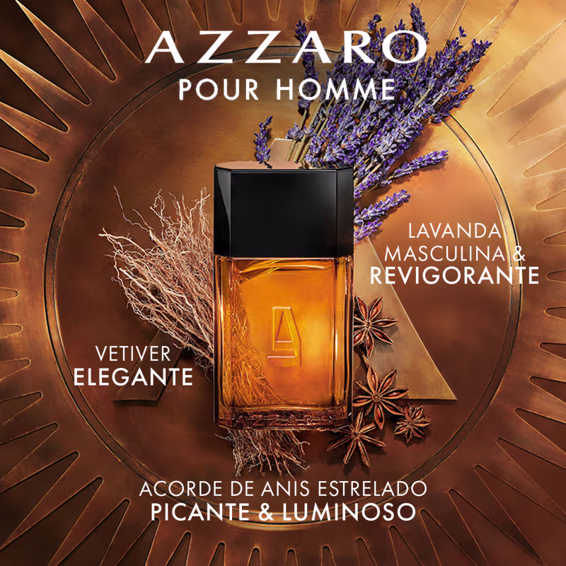 Conjunto Pour Homme Azzaro Masculino - Perfume Eau de Toilette 100ml + Body and Hair Gel 75ml