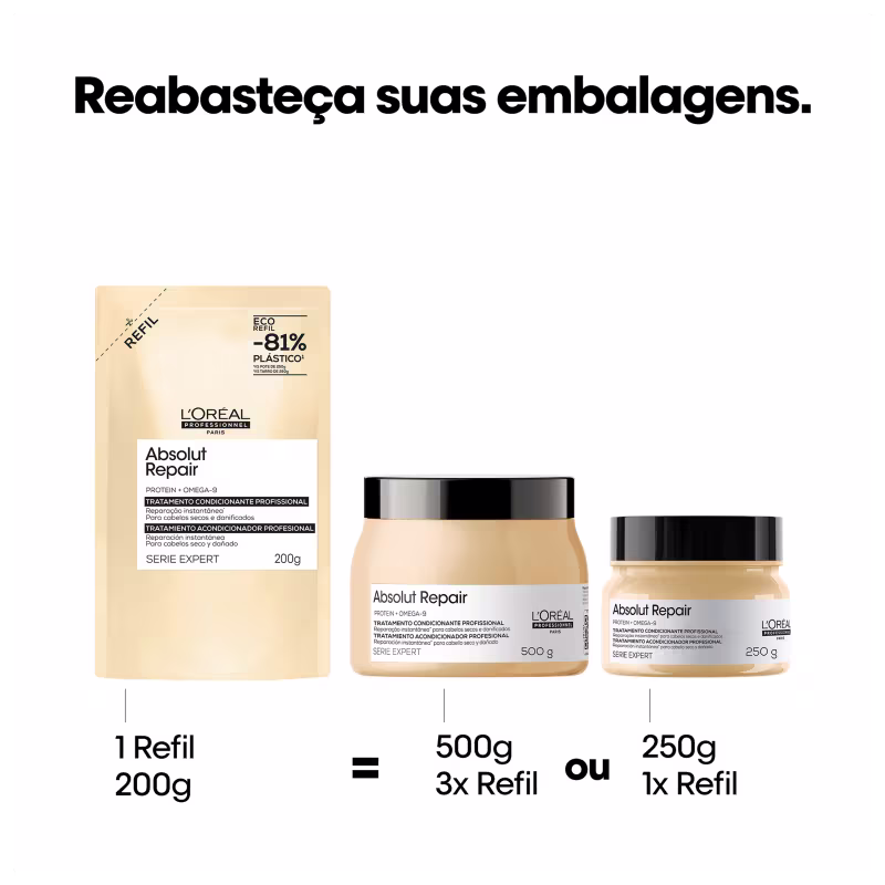 L'Oréal Professionnel Serie Expert Absolut Repair Omega-9 + Protein Refil - Máscara Capilar 200g