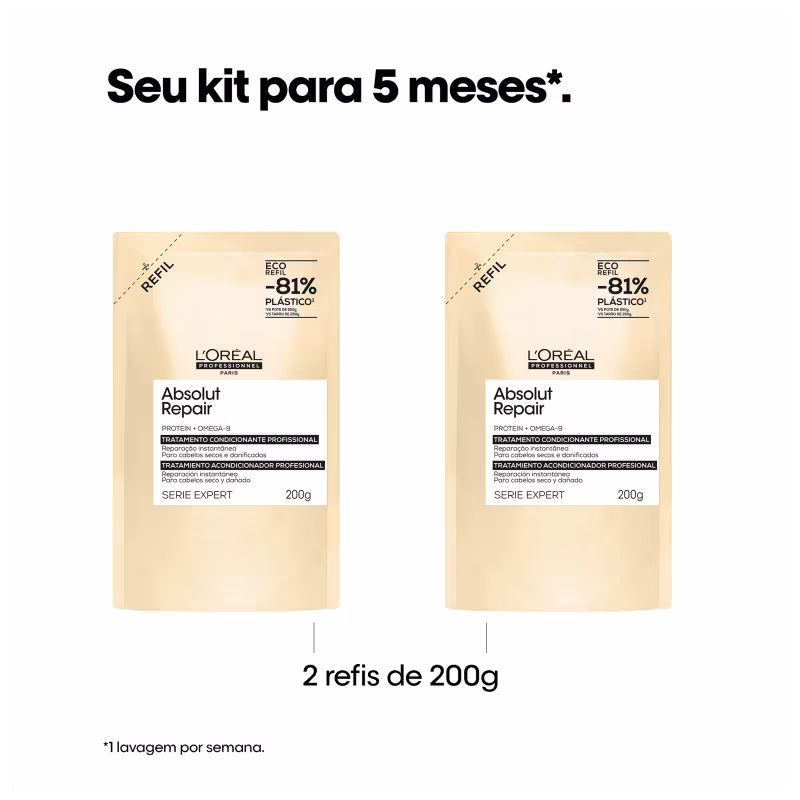L'Oréal Professionnel Serie Expert Absolut Repair Omega-9 + Protein Refil - Máscara Capilar 200g
