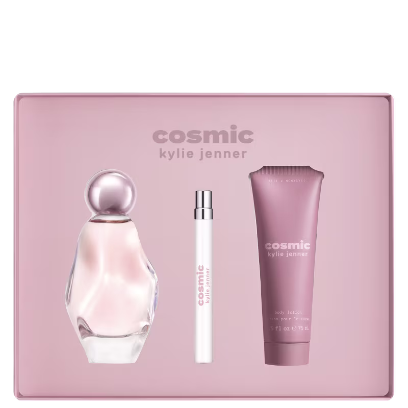 Conjunto Cosmic Kylie Jenner Feminino - Perfume Eau de Parfum 100ml + Body Lotion 75ml + Travel Size 10ml