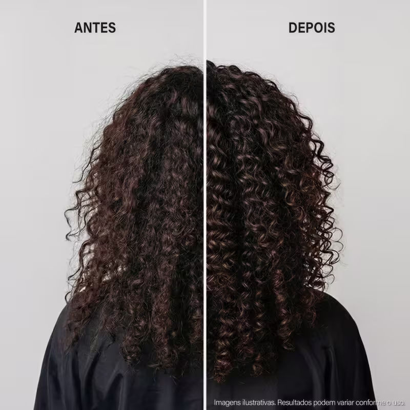 A imagem mostra o antes e depois com o uso do produto.