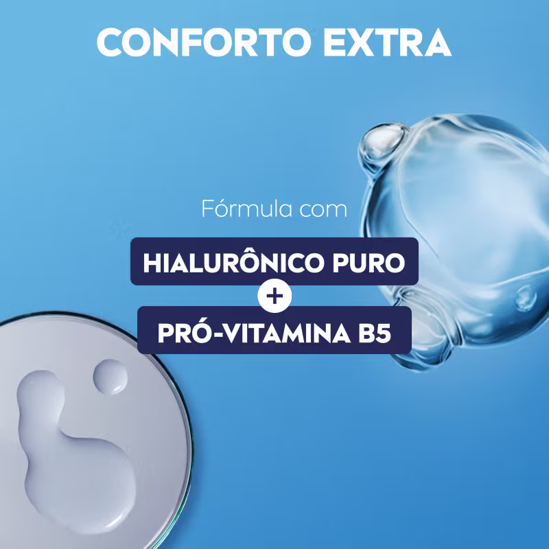 Conforto extra. Fórmula com Hialurónico puro + Pró-vitamina B5.