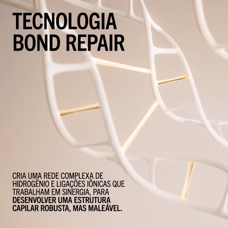 TECNOLOGIA BOND REPAIR
CRIA UMA REDE COMPLEXA DE HIDROGÊNIO E LIGAÇÕES IÔNICAS QUE TRABALHAM EM SINERGIA, PARA DESENVOLVER UMA ESTRUTURA CAPILAR ROBUSTA, MAS MALEÁVEL.